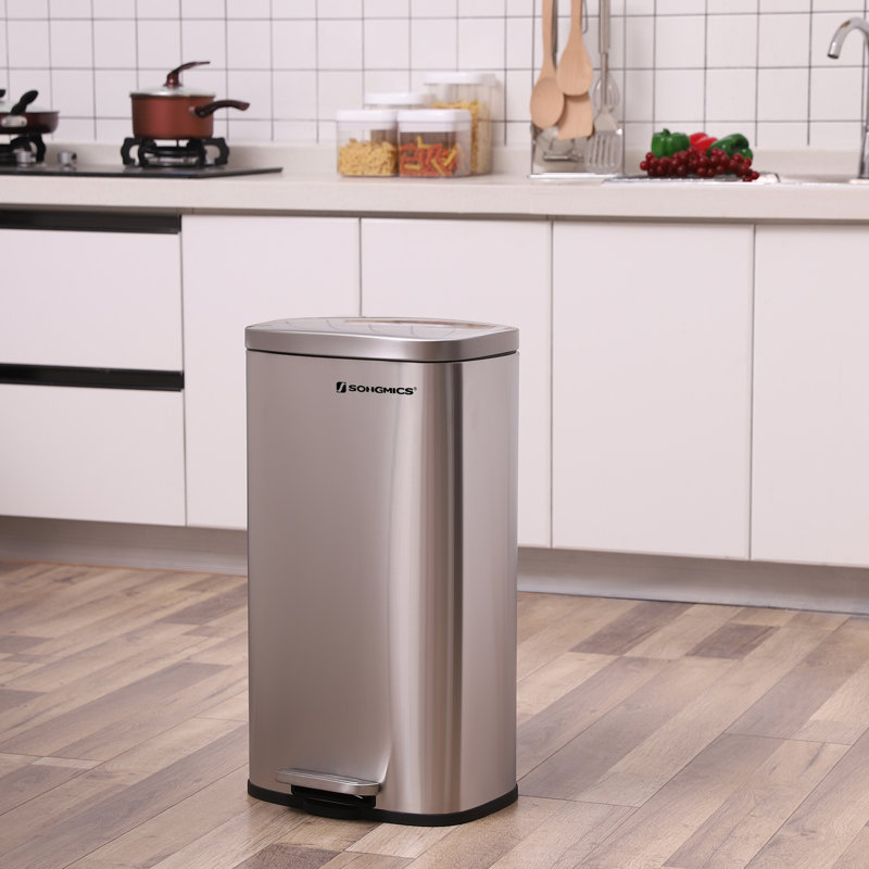 Songmics Stainless Steel 30 Litre Step On Rubbish Bin & Reviews
